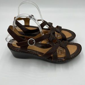 Born Sandals Comfort Brown Leather Women Size 11M